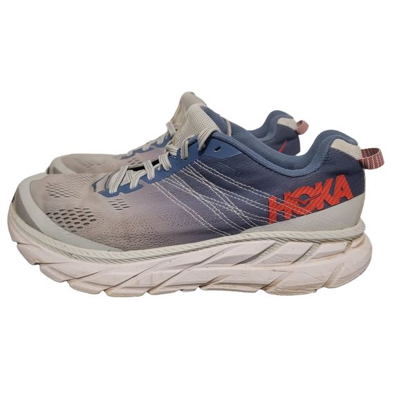 Hoka One One Womens Clifton 6 Gray Blue Lace Up Low Top Running Shoes Size 9.5 D - Picture 3 of 9